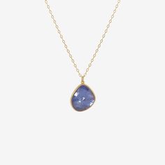 Details Lola Brooks 18k yellow gold & tanzanite pebble pendant, 13.69ct. The bezel-set stone measures approximately 3/4″ x 7/8″ & hangs from an 18" long 18k yellow gold chain. - tanzanite, 13.69ct - 18k yellow gold - total length 18" Gold Tanzanite Pendant Jewelry, Gold Tanzanite Jewelry With Bezel Setting, Teardrop Tanzanite Jewelry In Yellow Gold, Everyday Gold Sapphire Jewelry, Yellow Gold Tanzanite Pendant Necklace, Yellow Gold Briolette Sapphire Necklaces, Tanzanite Briolette Gemstone Necklace, Gold Tanzanite Teardrop Jewelry, Gold Tanzanite Pendant Necklace