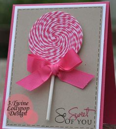 a card with a lollipop on it