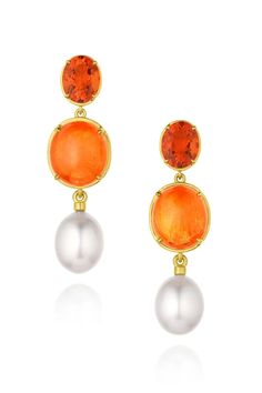 Fire Opal Spessertite Drop Earrings – Marissa Collections Elegant Orange Pearl Drop Jewelry, Beachy Jewelry, All American Girl, Marissa Collections, Symbolic Jewelry, Scarf Headband, Work Jewelry, South Seas, Sea Pearls