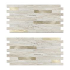 two pieces of white and gold tile