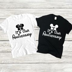 Disney Couples Anniversary  T-shirt Anniversary Disney Shirts, Disney Attire, Couples Anniversary, Anniversary Shirt, Interactive Stories, Disney Couples, Anniversary Trips, 10 Year Anniversary, 50th Wedding Anniversary