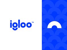 the logo for igloo is shown next to an image of circles on a white and blue background