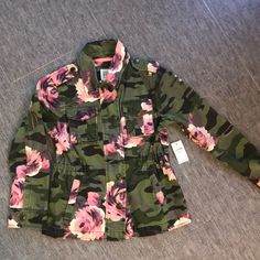 Nwt Gap Jacket Size S. Green Camo And Pink Flowers. Floral Camo, Camo Shirt, Camo And Pink, Camo Shirts, Army Jacket, Gap Jacket, Camo Jacket, Gap Jackets, Unisex Jacket