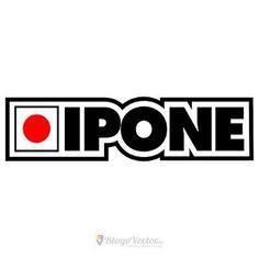 the word ipone in black and white with a red dot on it's side