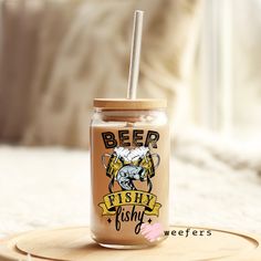 Beer Fishy Fishy 16oz Libbey Glass Can UV DTF or Sublimation Wrap - Decal - Weefers Libbey Glass Can, Cup Designs, Dtf Printing, Libbey Glass, Transfer Tape, Uv Dtf, Cup Design, Dtf Transfers, Weeding