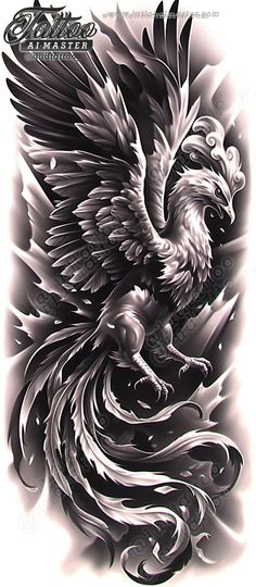 an eagle tattoo design on a white background