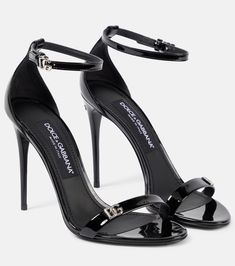 Patent leather sandals in black - Dolce Gabbana | Mytheresa Dolce And Gabbana Top, Dolce And Gabbana Heels, Black Heels Sandals, Dolce And Gabbana Shoes, Dolce Gabbana Heels, Luxury Heels, Pretty Heels, Dr Shoes, Fashion Shoes Heels