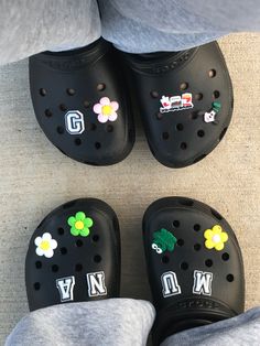 crocs with jibitz Black Crocs, Say Hi, Black