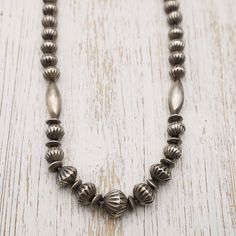 NKL Handmade Sterling Silver Bead Necklace Luxury Artisan Silver Beads, Silver Bead Necklace, The Hollow, Hook Clasp, Silver Bead, Handmade Sterling Silver, Sterling Silver Bead, Bead Necklace, Sterling Silver Chain