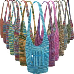 Striped soft cotton chenille hippie sling shoulder bag with cotton lining features an inner zipped pocket and top zip closure, outer open patch pocket that has a zipped pocket on the front with decorative beaded tassel. Measurements : Height - 36cm (14.2") /Width - 25.5cm (10") / Depth - 10cm (3.9") /Total Strap Length - 92cm (36.2")/Measurement from top of bag to strap - 53cm (21") Casual Cotton Hobo Bag For Festival, Bohemian Cotton Bags With Pockets, Bohemian Cotton Bag With Pockets, Multicolor Cotton Bag With Pockets, Multicolor Cotton Bags With Pockets, Multicolor Cotton Shoulder Bag With Zipper Pocket, Casual Festival Bags With Pockets, Sun Embroidery, Boho Crossbody Bag