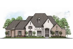 this is an artist's rendering of the front elevation of these european home plans