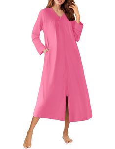 PRICES MAY VARY. 【Knit Robes for Women】Our Ekouaer zipper robes for women are super soft, skin-friendly, breathable, and lightweight. The long bathrobe with high-quality material will let you enjoy a relaxed and cozy time at home or outdoors 【Zip Up Robe Design】Full Zip front bath robes for women are easy to put on and off. The zipper ensures the zip up robes for women stay securely closed, providing privacy and comfort for any body type. Smooth zipper house dress prevents any disruption to your Robes For Women, Bath Robes, Bath Robes For Women, Long Knit, House Dress, Soft Skin, Maternity Wear, Hands Free, Running Errands