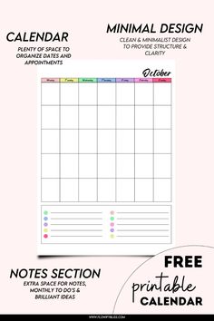 the free printable calendar is shown in black and white