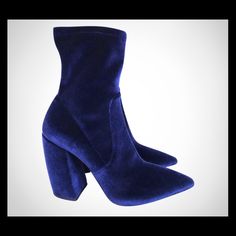 Brand New! Chunky Heel Navy Blue Booties No Box Or Bag, Authentic. Purchased At Nordstrom **Offers Considered** Blue Pointed Toe Heeled Boots For Formal Occasions, Elegant Blue Boots For Formal Occasions, Chic Blue Formal Boots, Elegant Blue Formal Boots, Chic Blue Heeled Boots For Formal Events, Blue Ankle Heeled Boots For Party, Blue Ankle Boot Heels For Party, Elegant Blue Heeled Boots For Winter, Elegant Blue Heeled Boots For Evening