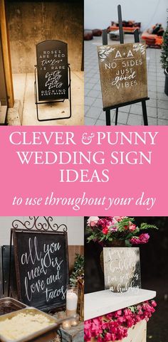 wedding sign ideas to use throughout your day