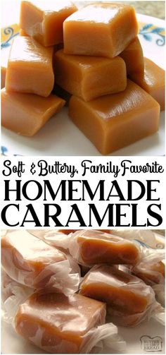 homemade caramels made with butter and buttery, family favorite candy that is easy to make