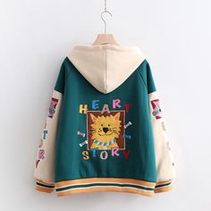 Product ID: JW3774 
 Material: Cotton 
 Color: Green 
 Size Info: 
 S    Bust 124 cm, Sleeve 66 cm, Length 63 cm 
 M   Bust 128 cm, Sleeve 67 cm, Length 64 cm 
 L    Bust 129 cm, Sleeve 68 cm, Length 65 cm Cotton Outerwear With Graphic Print Long Sleeve, Cotton Outerwear With Graphic Print And Long Sleeves, Cotton Long Sleeve Outerwear With Graphic Print, School Cotton Patchwork Outerwear, School Patchwork Cotton Outerwear, Cotton Hooded Outerwear With Graphic Print, Patchwork Cotton Outerwear For School, Winter School Cotton Outerwear, Winter Cotton Outerwear For School