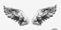 two white and black wings on a white background with the words, i love you so much