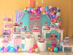 Check out this fun LOL Surprise Dolls Birthday Party! The dessert table and party decorations are incredible! See more party ideas and share yours at CatchMyparty.com #catchmyparty #partyideas #lolsurprisedolls #lolsurprisedollsparty #girlbirthdayparty #dolls #desserttable #partydecorations Lol Surprise Birthday Party Ideas, Surprise Birthday Party Ideas, Lol Doll Birthday, Surprise Dessert, Lol Surprise Birthday Party, Surprise Party Themes, Lol Surprise Birthday, Surprise Party Decorations, Birthday Breakfast Party