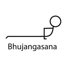 a black and white logo with the word bhujungaasana on it