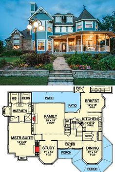 the floor plan for this victorian home is very large and has lots of room to put in