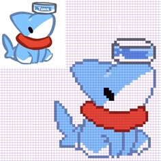 an image of a cartoon character made out of pixellated squares with the word tuna on it