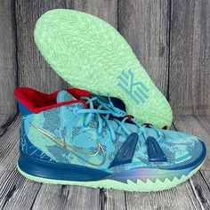 New With Without Box Nike Kyrie 7 Preheat "Special Fx" Bleached Aqua/Metallic Gold/Green Abyss Basketball Shoes. Mens Size 17 Style Dc0588-400 Original Box Not Included. Shoes Are In New And Unworn Condition. 100% Authentic. Fade-resistant Blue Lace-up Basketball Shoes, Blue High-top Running Shoes For Outdoor, Outdoor Blue Sneakers With Boost Midsole, Blue Nike Sneakers For Outdoor Activities, Nike Blue Sneakers For Outdoor Activities, Blue High-top Outdoor Basketball Shoes, Blue Lace-up Running Shoes With Removable Insole, Blue Fade-resistant Slip-on Sneakers, Blue Outdoor Basketball Shoes With Round Toe