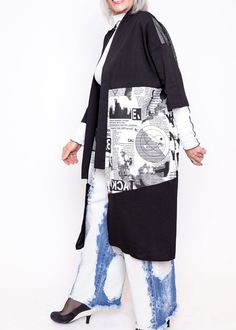 Cotton Poly Blend Length: 112cm Cotton Patchwork Long Sleeve Kimono, Multicolor Printed Long Sleeve Kimono, Multicolor Cotton Patchwork Kimono, Luxury Long Sleeve Patchwork Kimono, Multicolor Long One-size Kimono, Concept Store, Holiday Outfits, Mesh