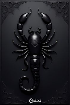 a black scorpion on a dark background