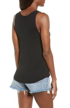 Stretchy ribbed fabric and a classic fit make this scoop-neck tank one you'll want for everyday wear. Style Name:Splendid Zuma Scoop Tank. Style Number: 5864386. Black Modal Tank Top For Summer, Fitted Modal Casual Tank Top, Fitted Casual Modal Tank Top, Chic Scoop Neck Tank Top For Loungewear, Casual Scoop Neck Seamless Camisole, Casual Black Seamless Camisole, Casual Modal Tops With Seamless Construction, Black Scoop Neck Tank Top For Loungewear, Black Stretch Modal Tank Top