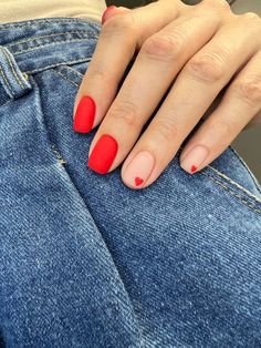 Nail Idea Valentines, 2023 Popular Nail Colors, Valentines Nail Polish Ideas, Professional Valentines Nails, Flirty Nails Designs, Subtle February Nails, Gel Polish Valentine Nails, Valentines Nails At Home, Modern Valentines Nails