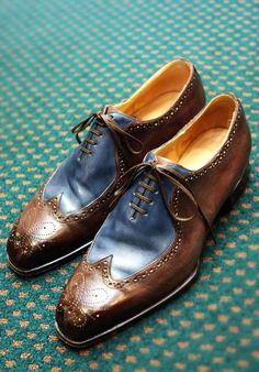 Bespoke+Men's+Blue+&+Brown+Leather+Shoes,+Classic+Wing+Tip+Brogue+Dress+Lace+Up+Handmade+Shoes    Material+Genuine+Leather+    Soft+Leather+Lining    Condition+New+with+box  +  Inner+Soft+Leather    Color+Blue+&+Brown    Style+Wing+Tip+Brogue    Gender+Male    Heel+Leather    Manufacturing+Time+7... Custom Design Shoes, Oxford Style, Brown Leather Shoes, Leather Brogues, Business Shoes, Brogue Shoes, Leather Boot Shoes, Leather Shoes Men, Formal Shoes