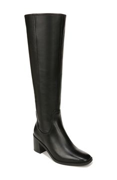 27 EDIT Naturalizer Edda Knee High Boot (Women) | Nordstrom Talk Black Boots, Knee High Boots Low Heel, Wardrobe Aesthetic, Tall Black Boots, Summer Wardrobe Essentials, Black Boots Tall, Sneaker Slippers, Baby Boy Shoes, Boy Shoes