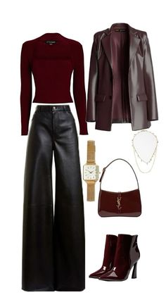 Burgundy Outfit, Winter Mode, Mode Vintage