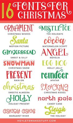 Xmas Font Christmas Fonts For Cricut, Cute Christmas Fonts, Fun Fonts For Posters, Different Font Styles Letters, Free Christmas Fonts For Cricut, Free Christmas Svgs For Cricut, Free Christmas Font, Hand Lettering Christmas, Santa Font