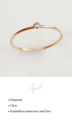 April Birthstone Ring / Birthstone Rings / Stackable Rings / | Etsy Minimalist Everyday Diamond Birthstone Ring, Delicate Everyday Diamond Birthstone Ring, Gold Diamond Ring With Birthstone For Everyday, Delicate Everyday Diamond Ring With Birthstone, Simple Everyday Birthstone Ring With Round Band, Everyday Diamond Open Ring With Birthstone, Everyday Minimalist Birthstone Ring, Simple Birthstone Stackable Rings For Wedding, Minimalist Birthstone Diamond Ring For Anniversary