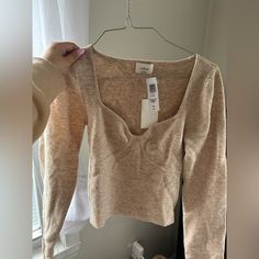 Cashmere Light Oatmeal Color Nwt Never Worn Super Soft And Stretchy Aritzia Long Sleeve, Oatmeal Color, Kitchen Cabinet Design, Cabinet Design, Kitchen Cabinet, Simple Outfits, Long Sleeve Top, Oatmeal, Long Sleeve Tops