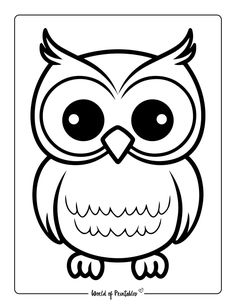 an owl with big eyes is shown in black and white