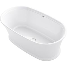 an oval white bathtub on a white background