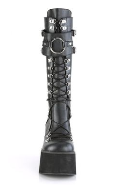 High Platform Boots, Demonia Boots, Black Platform Wedges, Knee High Platform Boots, Goth Boots, Creepers Shoes, Demonia Shoes, Vegan Leather Boots, Leather Knee Boots