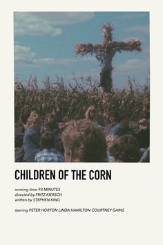 children of the corn movie poster with an image of a crucifix on it