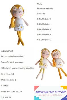 the instructions for how to make an adorable doll