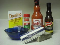 ingredients to make hot sauce sitting on a table