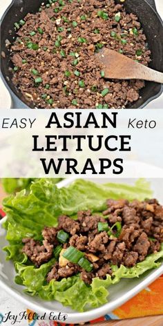 30 Easy Ground Beef Recipes For Dinner (with Just Few Ingredients) - RecipeMagik Salat Wraps, Asian Lettuce Wraps, Low Carb Wraps, Recipes Asian, Joy Filled Eats, Ground Beef Recipes Easy, Ground Beef Recipes For Dinner