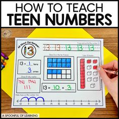 a hand holding a piece of paper with numbers on it and the words how to teach ten