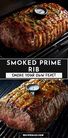 I can't get enough of this perfectly smoked prime rib! The aroma that fills the air while it's cooking is irresistible, and the juicy, tender meat just melts in your mouth. This recipe is perfect for impressing guests or enjoying a special family dinner. Trust me, you’ll want to try smoking your own feast! Pellet Smoked Prime Rib, Best Smoked Prime Rib Recipe, Christmas Dinner Smoked Meat, The Best Prime Rib Recipe, How To Cook Prime Rib, Prime Rib Smoker Recipe, Prime Rib Cooking Time Chart, Butter Prime Rib Recipe, Prime Rib Roast Oven