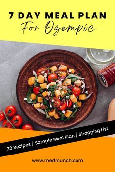 Ozempic Diet, Sample Meal Plan, 7 Day Meal Plan, Resep Diet, Makanan Diet, Diet Meal, Fat Burning Foods, Diet Meal Plans, Foods To Eat