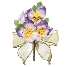 Karin's Garden 4" Pansy Flower Pin Brooch Tussie Mussie Bouquet English Tea Set, How To Tie Ribbon, Pansy Flower, Purple Pansy, Pansies Flowers, French Garden, Flower Hats, Hydrangea Flower, Flower Accessories