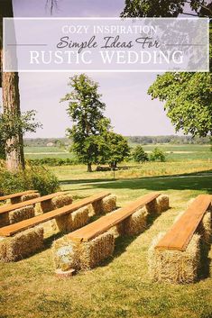 hay bales are arranged in the shape of benches