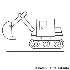 a line drawing of a bulldozer